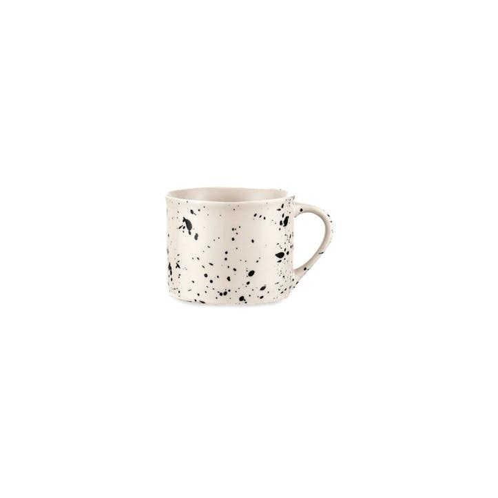 Ama Splatter Set of 2 Mugs, 200ml, White and Black
