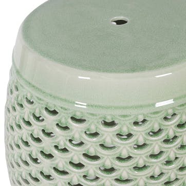 Lattice Ceramic Stool H45cm, Sage