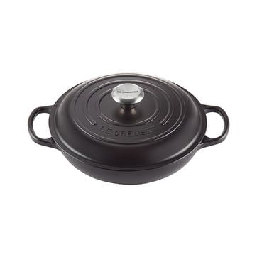 Cast Iron Shallow Casserole - 30cm; Satin Black