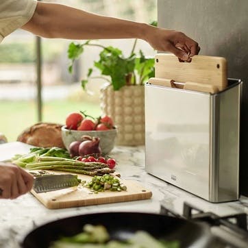 Folio Steel 3 Piece Chopping Board Set, Bamboo