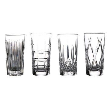 Gin Journeys Set of 4 Hiball Glasses  450ml, Clear