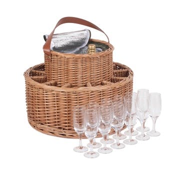 Green Tweed Chilled Garden Party Basket