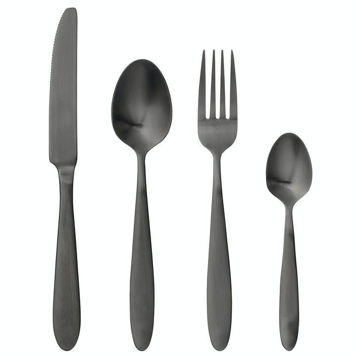 Gisele 4 Piece Cutlery Set, Black