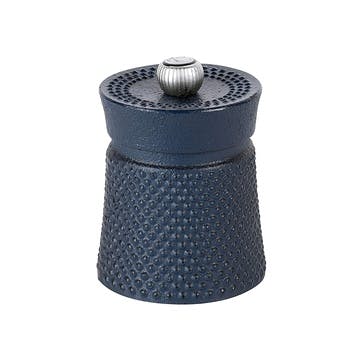 Bali Font Cast Iron Pepper Mill, Blue