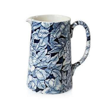 Ink Blue Hibiscus Tankard Jug, 1l