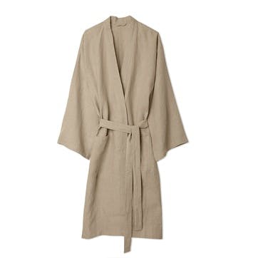 Oatmeal Linen Robe, Medium