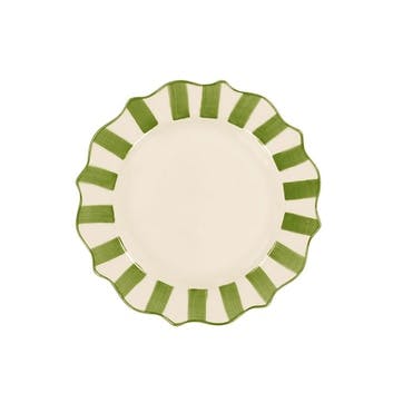 Scalloped Breakfast Plate D22cm, Green