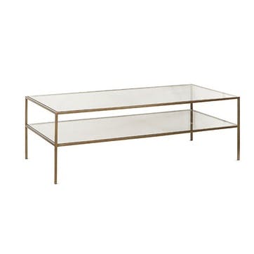 Nakuru Iron & Glass Coffe Table, Brass