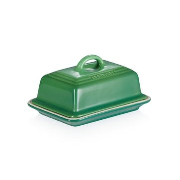 Stoneware Butter Dish , Bamboo Green