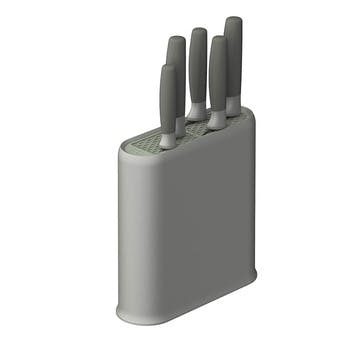 Leo Balance  6 Piece Knife Block, Grey