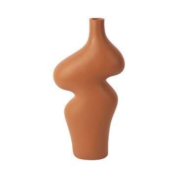 Organic Curves Vase H30.5cm, Burnt Orange