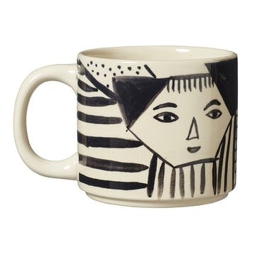 Mono Mug, H10 x D10cm, Black & White
