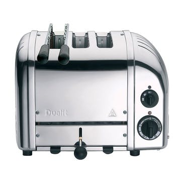 2+1 slot toaster, Dualit, Classic Combi, polished stainless steel