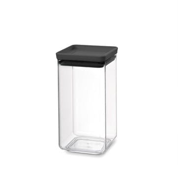 Tasty+ Stackable Square Canister, 1.6L, Dark Grey Lid