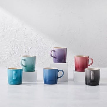 Stoneware Set of 6 Mugs, 350ml, Pastels