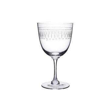 Oval Patterned Crystal Wine Glasses, Set of 6