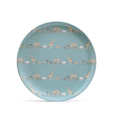 Animals of the Savannah Dinner Plate D25cm, Blue