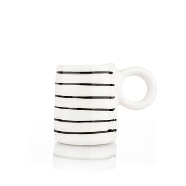 Stripe Espresso Mug, 100ml, Black