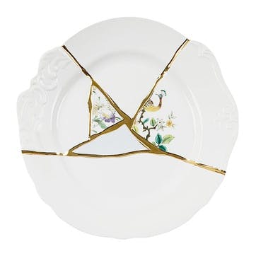 Dinner plate, 27.5cm, Seletti, Kintsugi - No2, white/gold