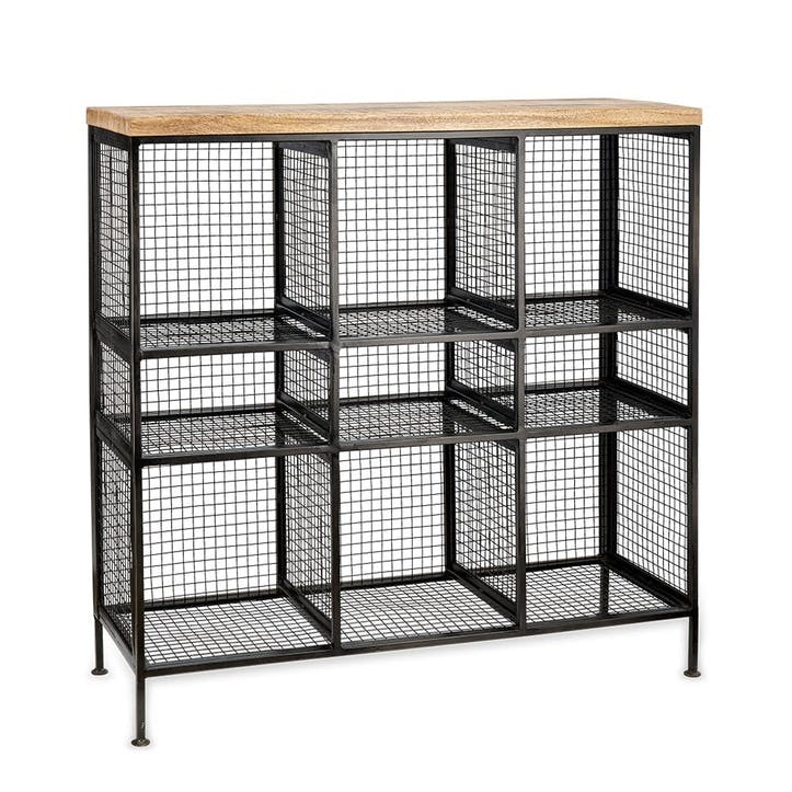 Hasa Open Shelf Unit H90 x W90cm, Natural and Black