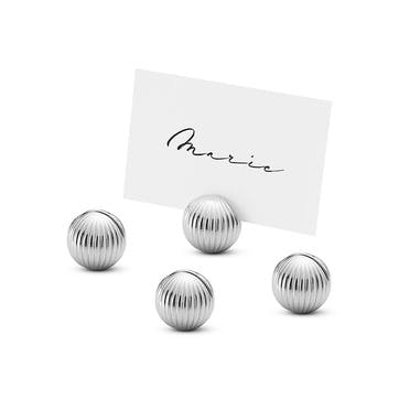 Bernadotte Set of 4 Place Card holders, Silver