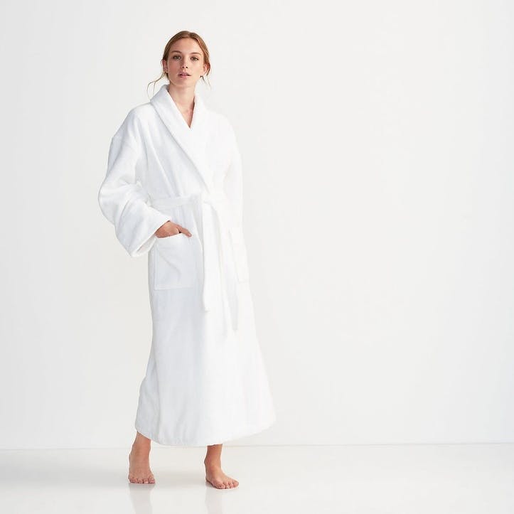 Unisex Classic Cotton Robe, Medium, White