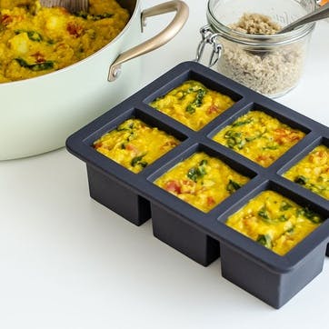 Peak Silicone 6 Cube Tray , Charcoal