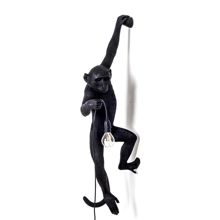 Monkey Lamp, Hanging Left Black