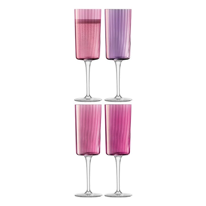 Gems Set of 4 Champagne Flutes 210ml, Garnet