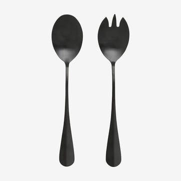Dori Set Of 2 Cutlery, Black