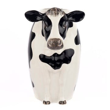 Friesian Cow Flower Vase H23cm Black/White