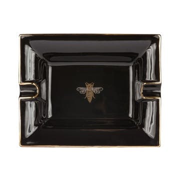 Trinket tray, L20 x W16 x H3.6cm, Casacarta, Bee, black