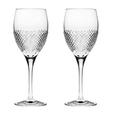 Tiara Set of 2 Large Wine Glasses 330ml, Clear