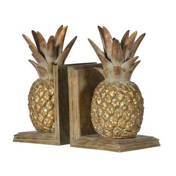 Bookends, Pineapple, Golden, 20cm