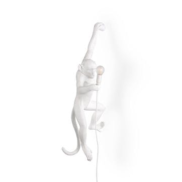 Monkey Lamp, Hanging Left White