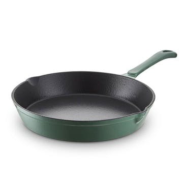 Cast Iron Round Fry Pan 26cm, Green