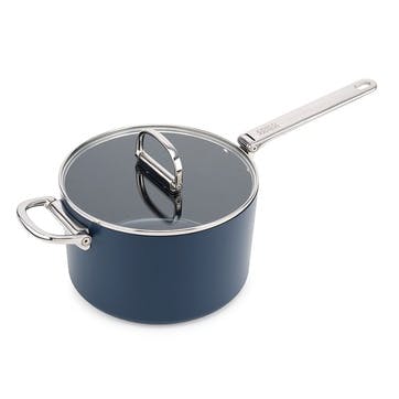 Space Folding Saucepan & Lid, 23cm, Midnight Blue