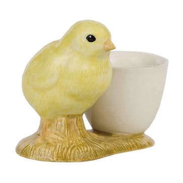 Yellow Chick With Egg Pair of Egg Cups H8cm Yellow