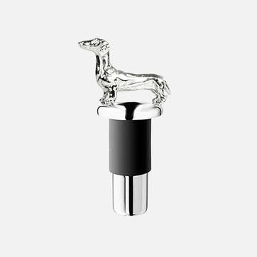 Dachshund Silver Plated Bottle Stopper 8 x 5cm, Silver