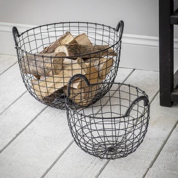 Large basket, W45cm, Garden Trading Company, Wirework, black