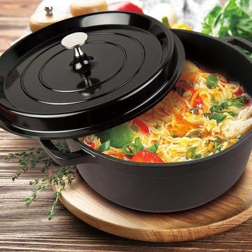 Non-Stick Dutch Oven Casserole Dish with Lid 28cm/6.6L, Black