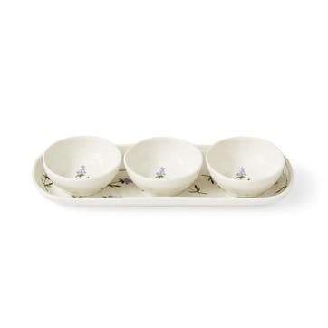 Lavendula 3 Dip Bowls & Tray, Multi