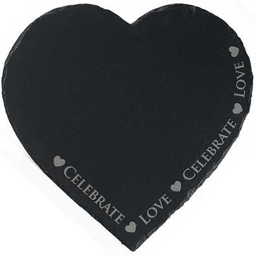 Love & Celebrate Slate Serving Board L30cm x W30cm, Black
