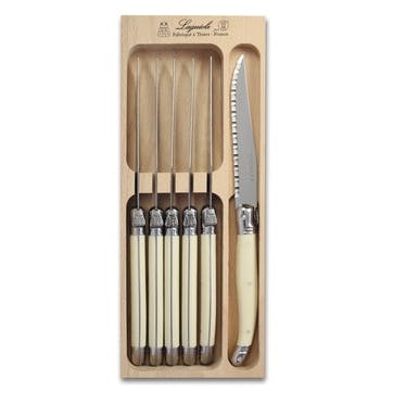 Steak Knife Set, Ivory Handle, Set of 6