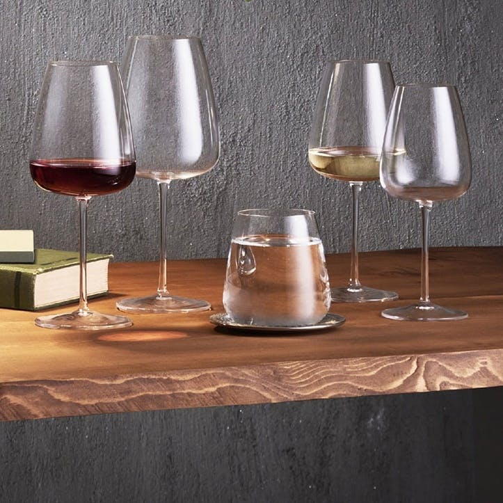 Talismano Set of 4 Bordeaux Red Wine Glasses 700ml, Clear