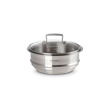 Classic 3-ply  Multi Steamer with Glass Lid, 20cm, Stainless Steel