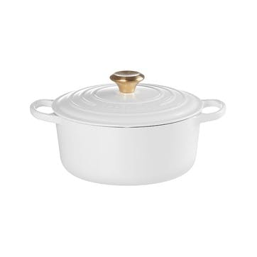 Cast Iron Round Casserole, 24cm, White