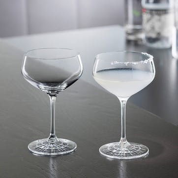 Perfect Serve Set of 4 Champagne Coupes 235ml, Clear