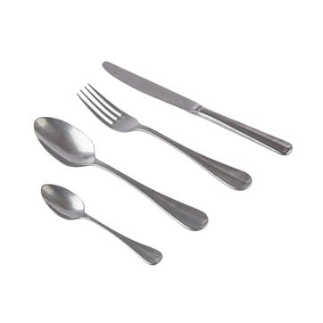 16 Piece Cutlery Set, Stonewash Stainless Steel