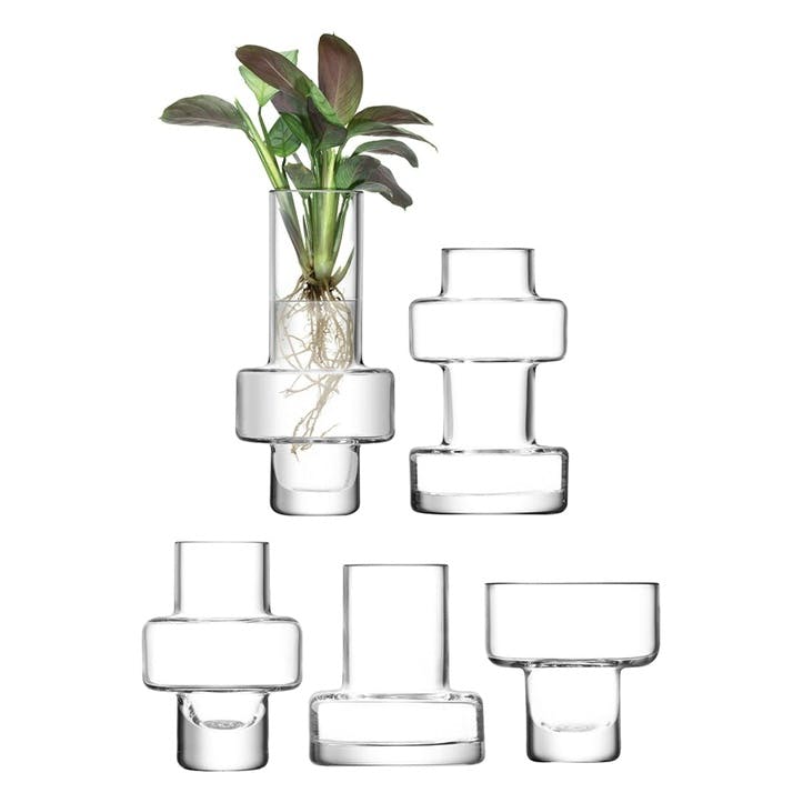 Metropole, Mini Vase, Set of 5, Clear